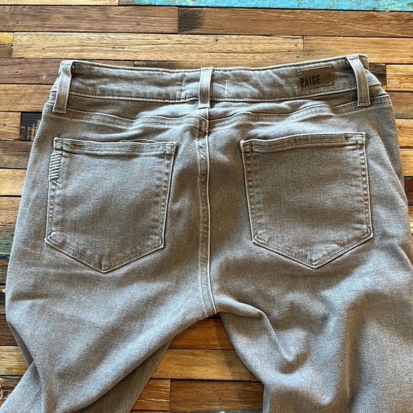 Paige Grey Cropped Zipper Jeans Sz 27 - Picture 8 of 10